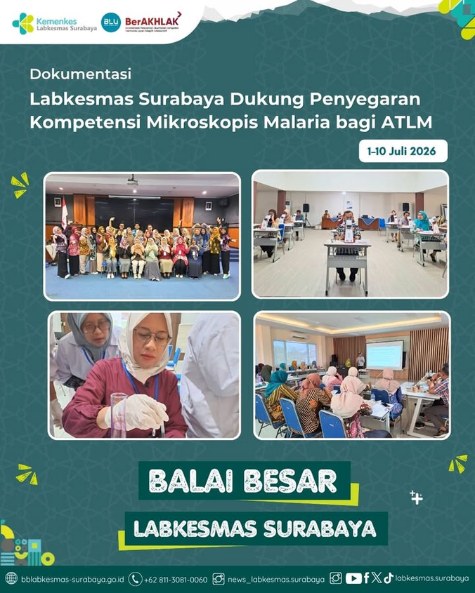 Labkesmas Surabaya Dukung Peningkatan Kapasitas Analis Mikroskopis Malaria